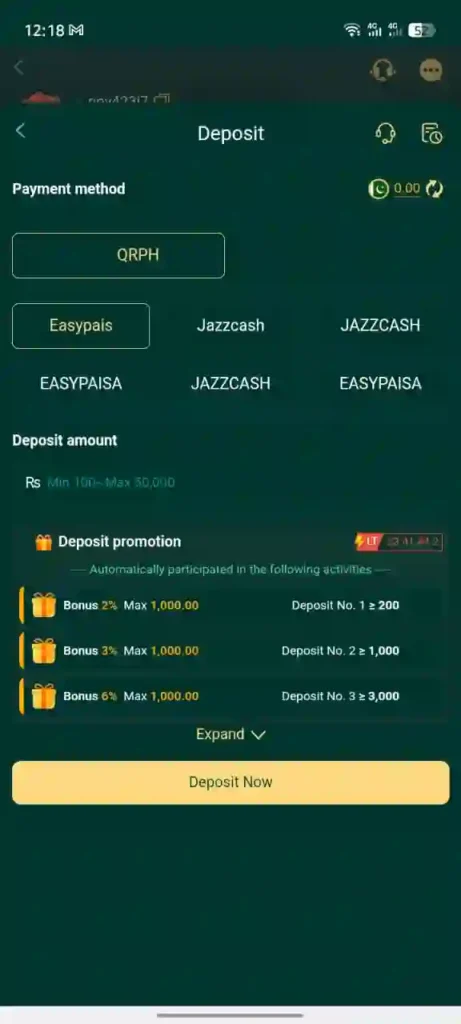 k6 club Game Deposit