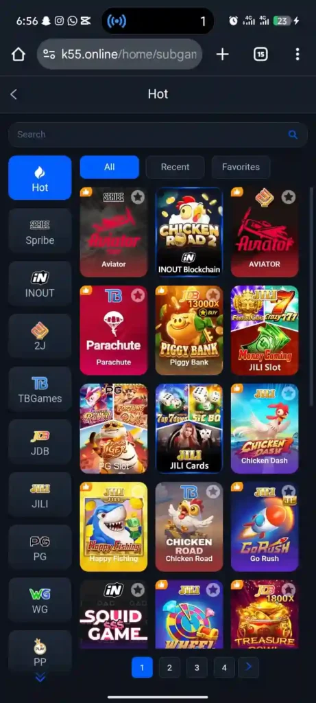 K55 Game casino-style logo with modern gaming design