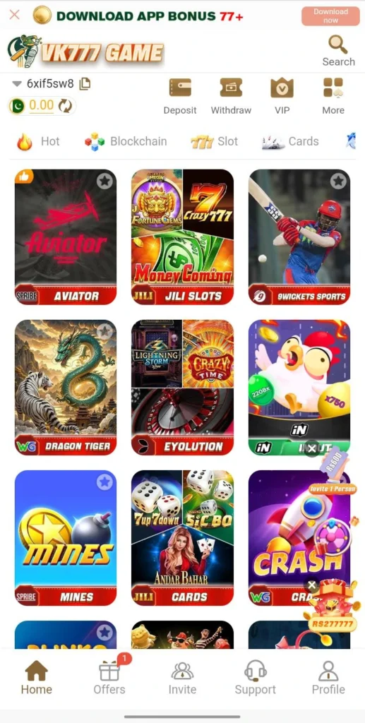 VK777 the most earning app in pakistan